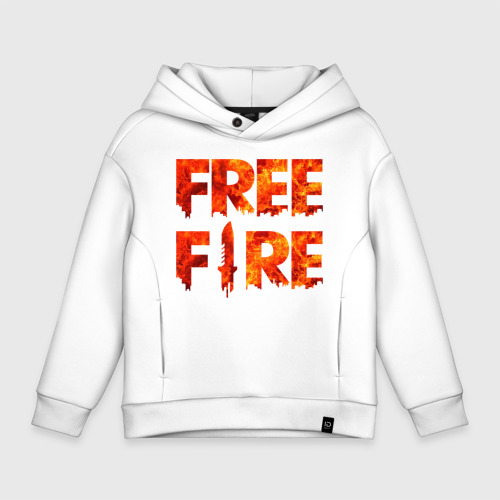 Детское худи Oversize хлопок Free Fire, цвет белый