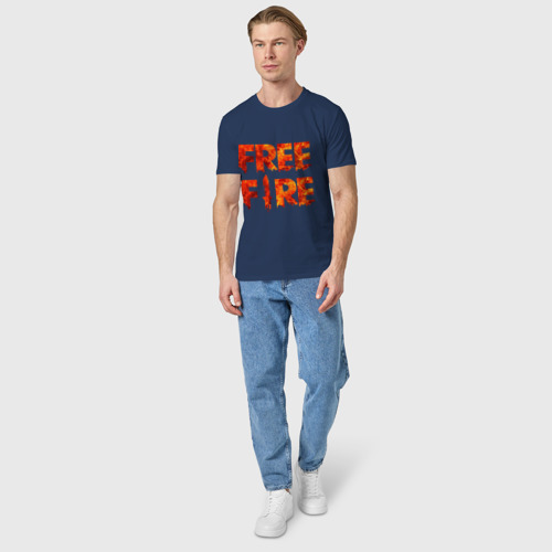 Мужская футболка хлопок Free Fire, цвет темно-синий - фото 5