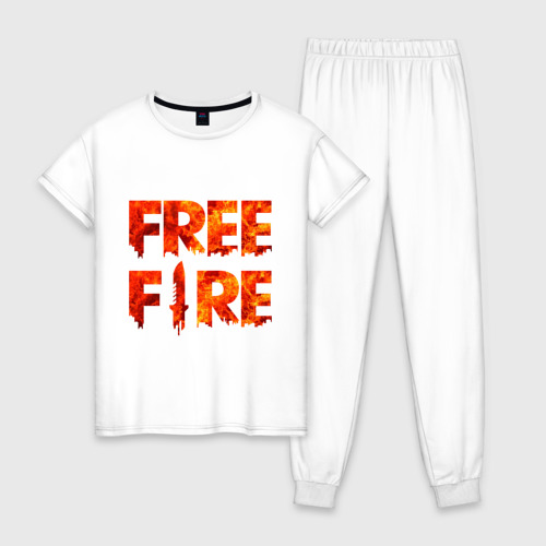 Женская пижама хлопок с принтом Free Fire, вид спереди #2