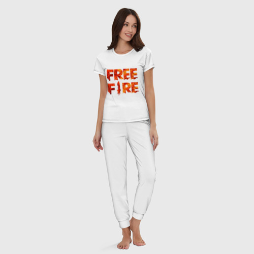 Женская пижама хлопок с принтом Free Fire, вид сбоку #3
