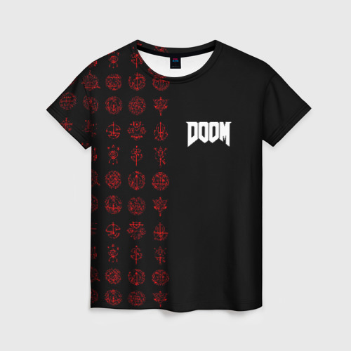 Женская футболка 3D Doom - Руны, цвет 3D печать
