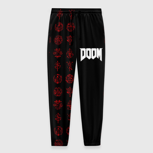 Мужские брюки с принтом Doom — Руны, вид спереди №1
