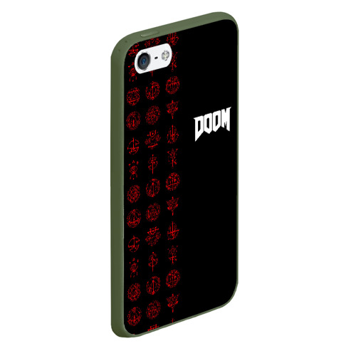 Чехол для iPhone 5/5S матовый Doom - Руны, цвет темно-зеленый - фото 3