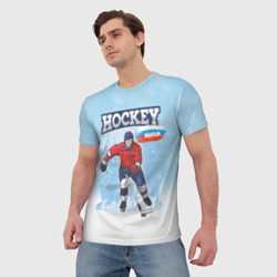 Мужская футболка 3D Хоккей  Russia - фото 2