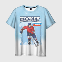 Мужская футболка 3D Хоккей  Russia