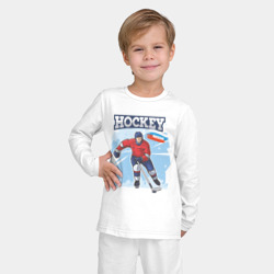 Детская пижама с лонгсливом хлопок Хоккей Russia - фото 2