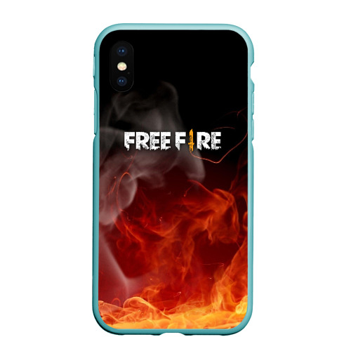 Чехол для iPhone XS Max матовый Garena free fire, цвет мятный