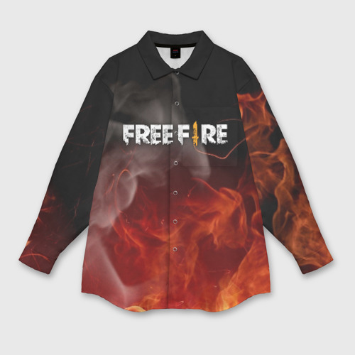 Женская рубашка oversize 3D Garena free fire, цвет белый