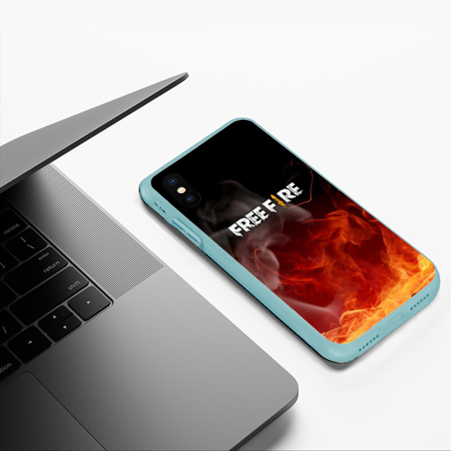 Чехол для iPhone XS Max матовый Garena free fire, цвет мятный - фото 5