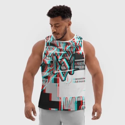 Мужская спортивная майка 3D Watch dogs glitch - фото 2