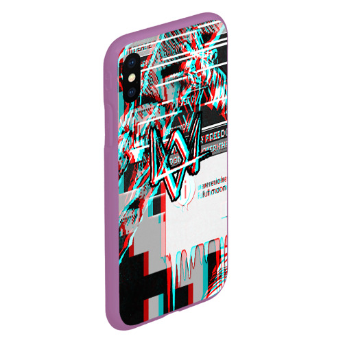 Чехол для iPhone XS Max матовый Watch dogs glitch, цвет фиолетовый - фото 3