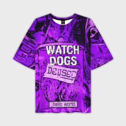 Мужская футболка oversize 3D Watch dogs