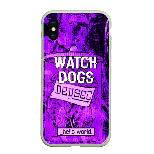 Чехол для iPhone XS Max матовый Watch dogs, цвет салатовый