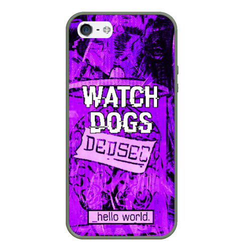 Чехол для iPhone 5/5S матовый Watch dogs, цвет темно-зеленый