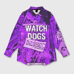 Женская рубашка oversize 3D Watch dogs