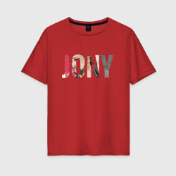 Женская футболка хлопок Oversize Jony \"Аллея\"