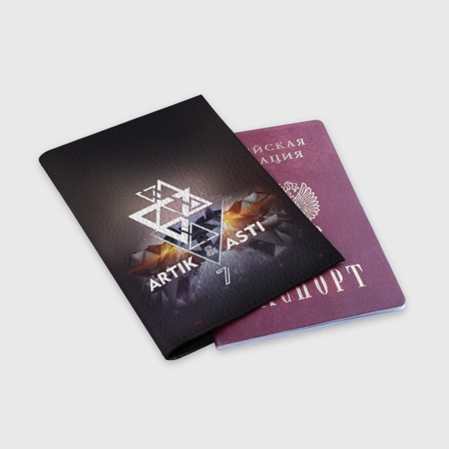 Обложка для паспорта матовая кожа Artik & Asti 7, цвет черный - фото 3