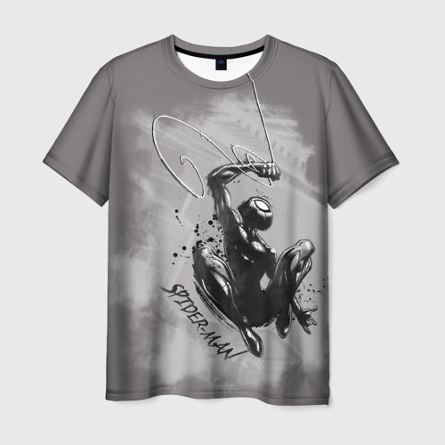 Мужская футболка 3D Gray Spider-man Фото 01 Мужская футболка 3D Gray Spider-man Фото 01