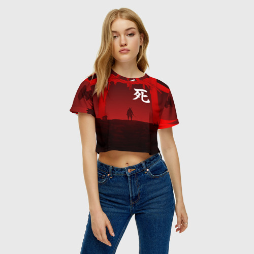 Женская футболка Crop-top 3D Sekiro, цвет 3D печать - фото 4