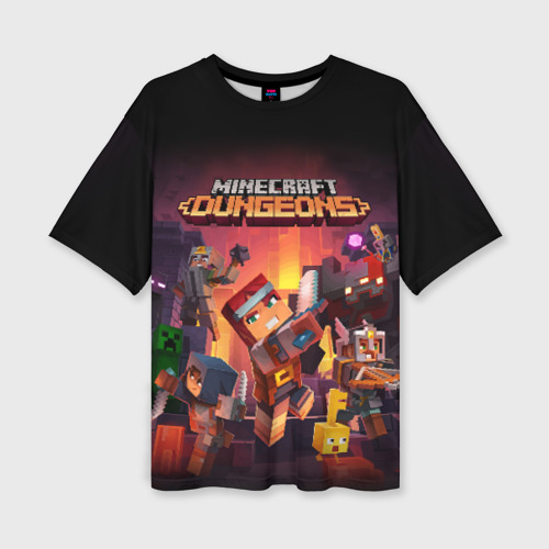 Женская футболка оверсайз с принтом Minecraft: Dungeons, вид спереди №1