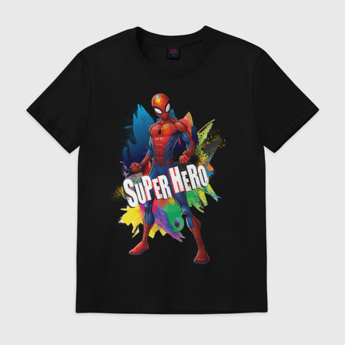 Мужская футболка хлопок Spider-Man Super Hero Фото 01 Мужская футболка хлопок Spider-Man Super Hero Фото 01