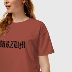 Женская футболка хлопок Oversize Burzum - фото 2