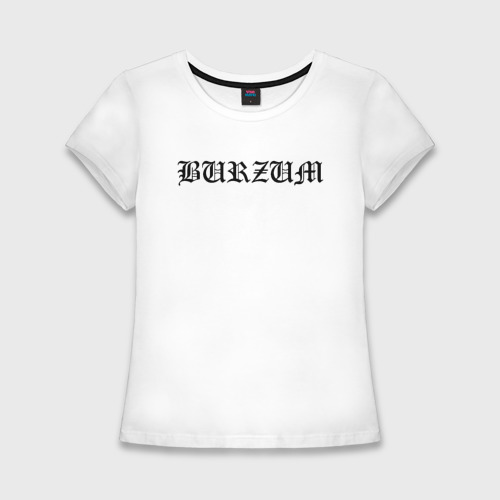 Женская приталенная футболка из хлопка с принтом Burzum, вид спереди №1