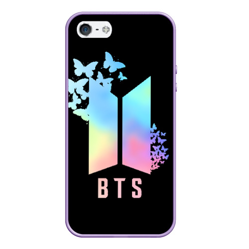 Чехол для iPhone 5/5S матовый BTS, цвет светло-сиреневый