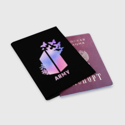 Обложка для паспорта матовая кожа BTS army - фото 2