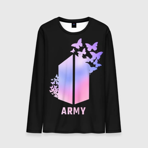 Мужской лонгслив 3D BTS army