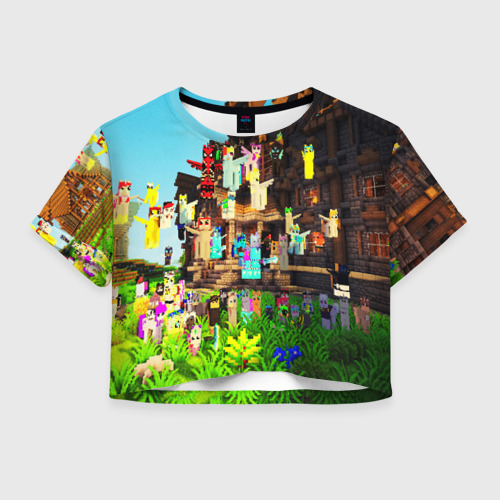 Женская футболка Crop-top 3D MY LITTLE MINECRAFT Фото 01 Женская футболка Crop-top 3D MY LITTLE MINECRAFT Фото 01