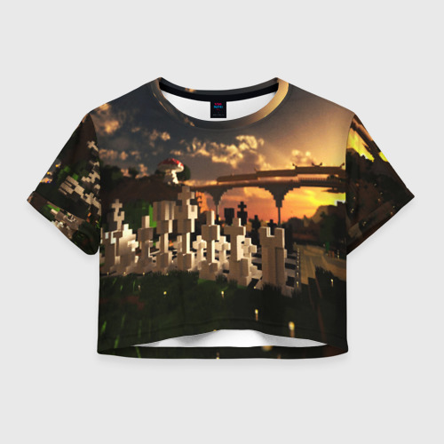 Женская футболка Crop-top 3D MINECRAFT Фото 01 Женская футболка Crop-top 3D MINECRAFT Фото 01
