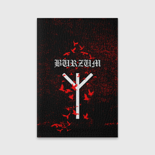 Обложка для паспорта матовая кожа Burzum Algiz Rune, цвет черный