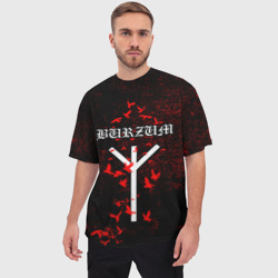 Мужская футболка oversize 3D Burzum Algiz Rune - фото 2