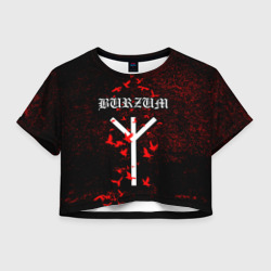 Женская футболка Crop-top 3D Burzum Algiz Rune