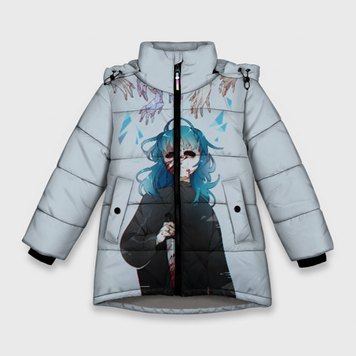 Зимняя куртка для девочек 3D Sally face, цвет светло-серый
