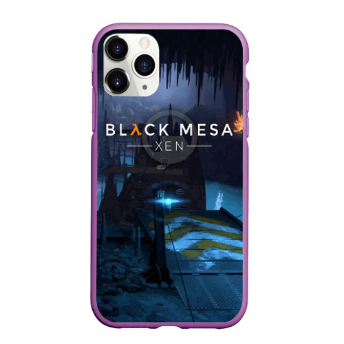 Чехол для iPhone 11 Pro Max матовый Half-life - Black Mesa: Xen, цвет фиолетовый