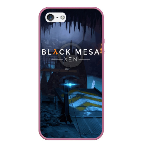 Чехол для iPhone 5/5S матовый Half-life - Black Mesa: Xen, цвет розовый