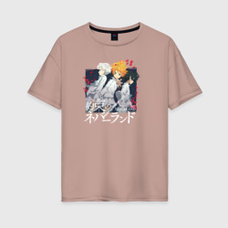 Yakusoku no Neverland – Женская футболка хлопок Oversize с принтом купить со скидкой в -16%