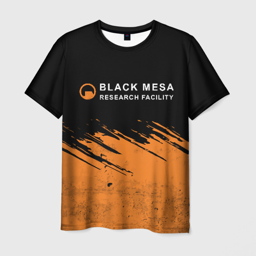 Мужская футболка с принтом Black Mesa Half-Life, вид спереди №1