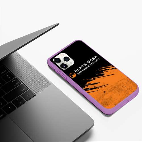 Чехол для iPhone 11 Pro Max матовый Black Mesa Half-Life, цвет фиолетовый - фото 5