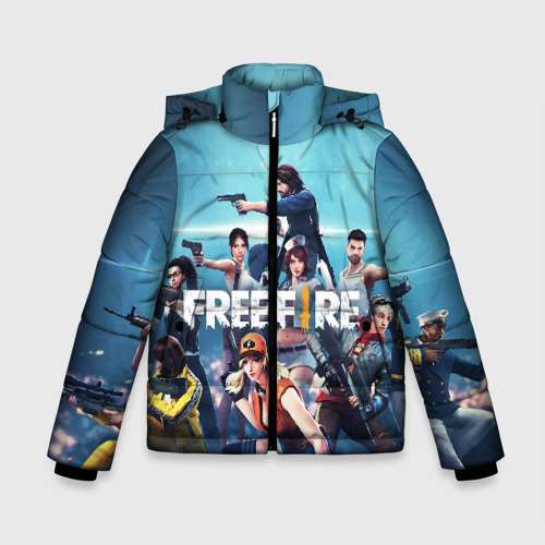 Зимняя куртка для мальчиков 3D Free fire, цвет светло-серый