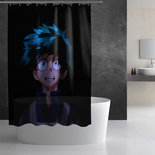 Штора 3D для ванной Моя геройская академия деку - фото 2