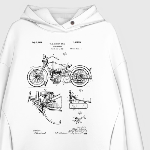 Женское худи Oversize хлопок Patent Harley, цвет белый - фото 3