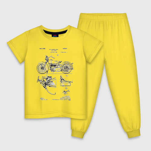 Детская пижама хлопок Patent Harley, цвет желтый