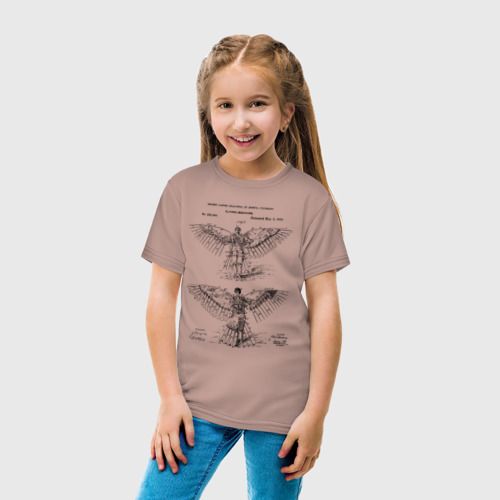Детская футболка хлопок Patent - Летательная машина, цвет пыльно-розовый - фото 5