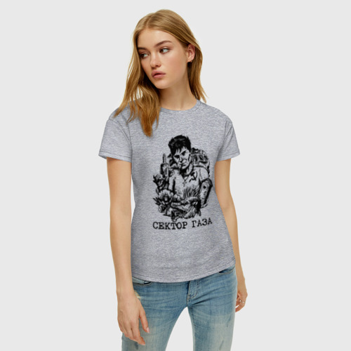 Женская футболка хлопок с принтом Юра Хой, фото на моделе #1