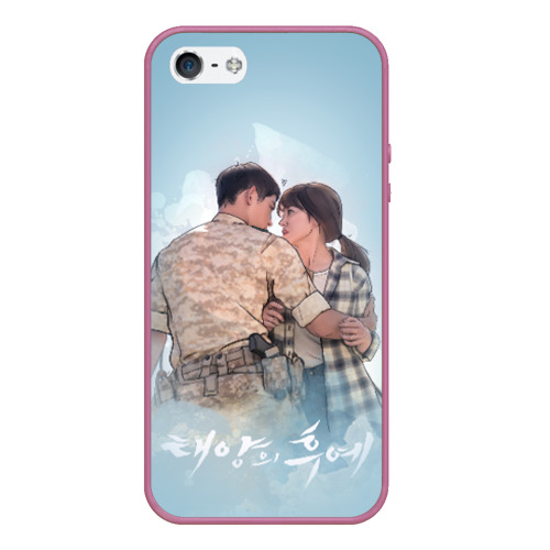 Чехол для iPhone 5/5S матовый Descendants of the Sun, цвет розовый