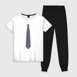 Женская пижама с белой футболкой хлопок Business tie