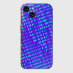 Чехол для iPhone 15 силиконовый с защитой камеры Неоновые Линии